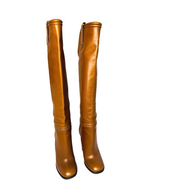 GUCCI  Brown Calfskin Lifford Over the Knee High Classic Boots in cocoa sz 35.5 - Picture 4 of 14
